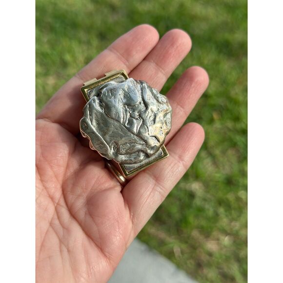 Vintage Anson Cabbage Silver and Gold Tone Money Clip - Picture 1 of 5